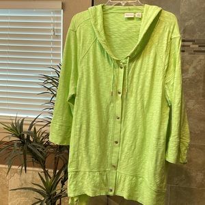 Chico’s Zenergy Cardigan, jacket with hood and pockets, size L (Chico 3)